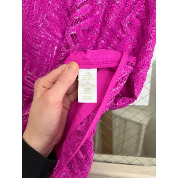 Lilly Pulitzer Selassie Fuchsia Pink V Neck Cap Sleeve Dress Sz 0 GS - Picture 6 of 8